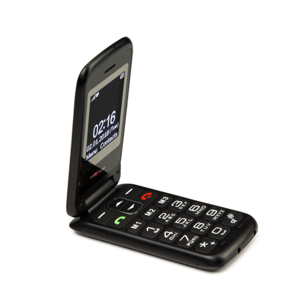 TTfone Nova TT650 Black Big Button Flip Mobile with EE Pay As You Go