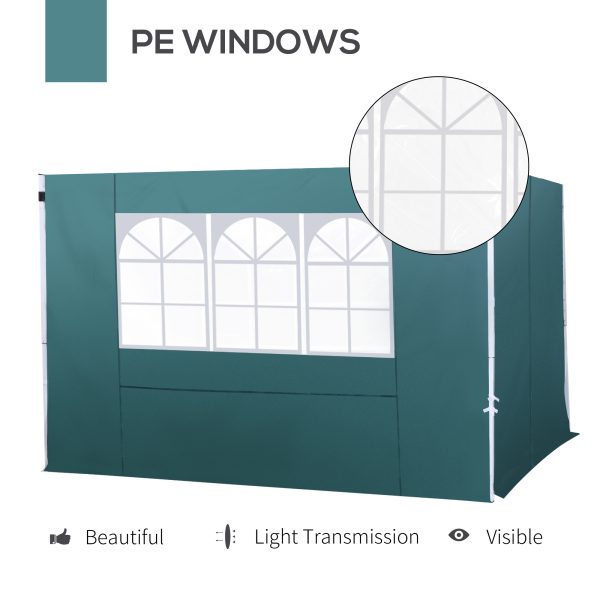 Outsunny 3m Gazebo with Versatile Exchangeable Side Panel, Perfect for Outdoor Events and Gatherings, Green - Image 5