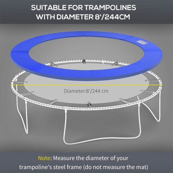 HOMCOM Trampoline Safety Surround: Replacement 8ft Padding, Durable Bright Blue Pads - Image 5