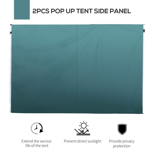 Outsunny 3m Gazebo with Versatile Exchangeable Side Panel, Perfect for Outdoor Events and Gatherings, Green - Image 4