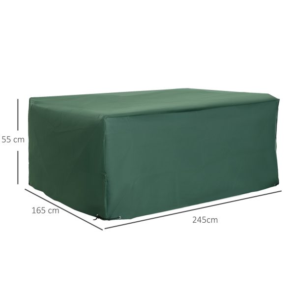 Outsunny Garden Furniture Cover, 600D Oxford Patio Set Protection, Waterproof Anti-UV, 245 x 165 x 55cm, Green   Aosom UK - Image 3