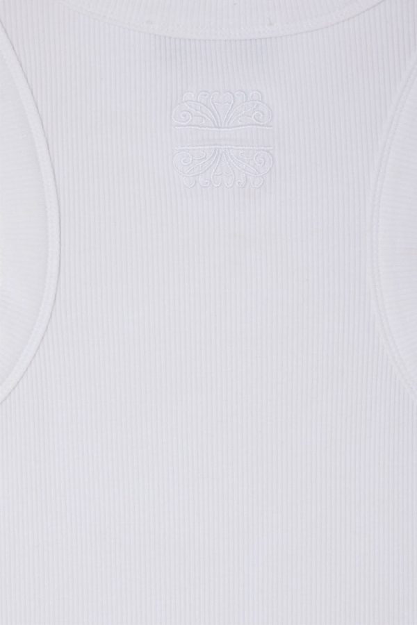 Women's Ribbed Tank in White, Size Small, Viscose by Never Fully Dressed - Image 11