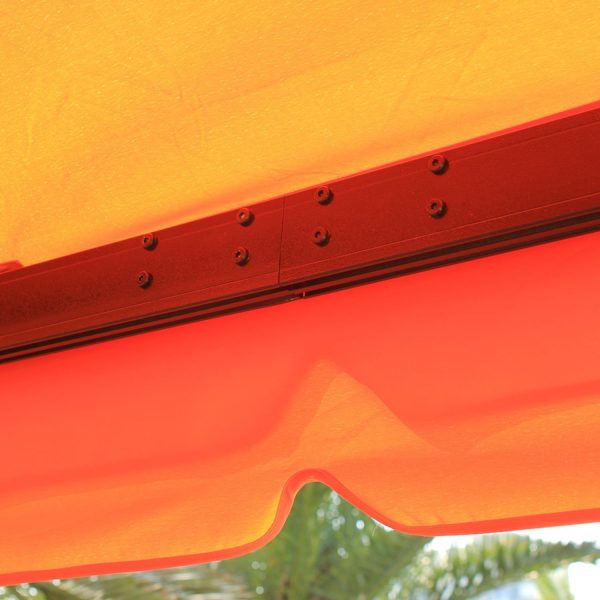 Outsunny 3 x 4 m Aluminium Metal Gazebo Marquee Canopy Pavilion Patio Garden Party Tent Shelter with Nets and Sidewalls - Orange - Image 8