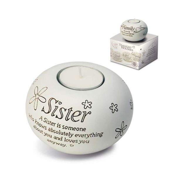 With Sentiment Tealight Holder Sister