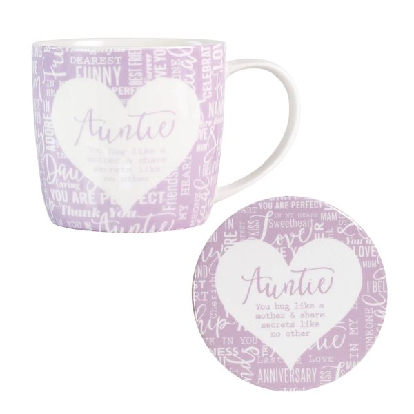 With Sentiment Mug & Coaster Auntie