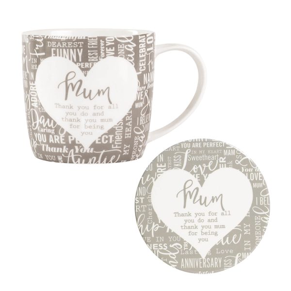 With Sentiment Mug & Coaster Mum