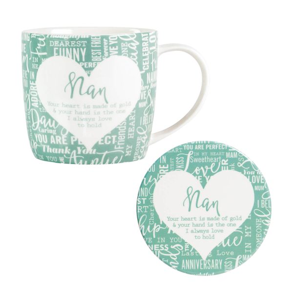 With Sentiment Mug & Coaster Nan