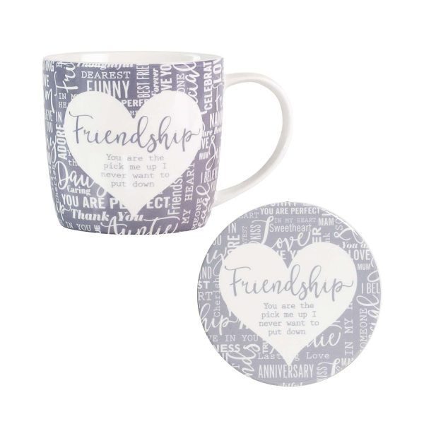 With Sentiment Mug & Coaster Friendship