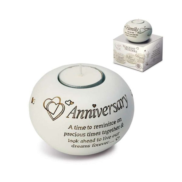 With Sentiment Tealight Holder Anniversary