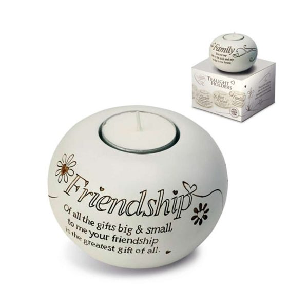 With Sentiment Tealight Holder Friendship