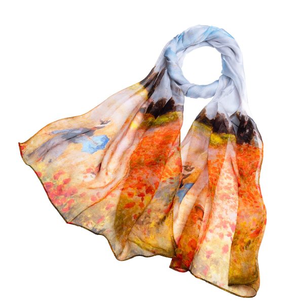 Silk Scarf Monet Poppy Field