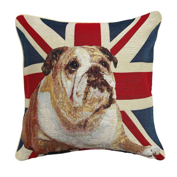 Tapestry Cushion Cover Union Jack Bulldog