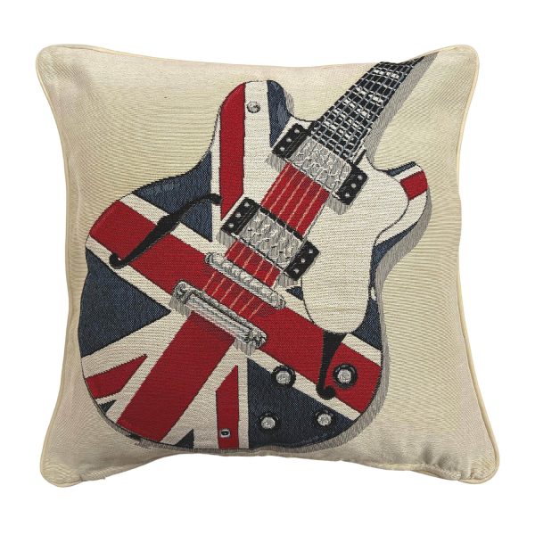 Tapestry Cushion Cover Union Jack With Guitar