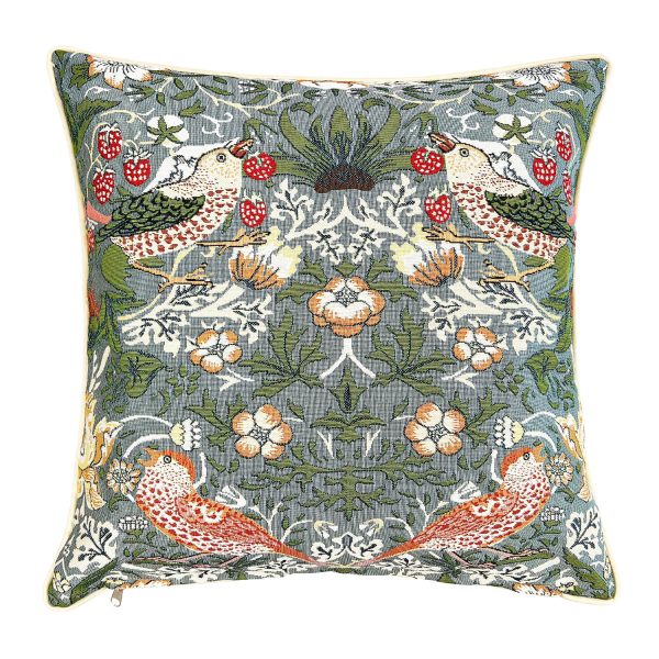 Tapestry Cushion Cover Strawberry Thief Grey