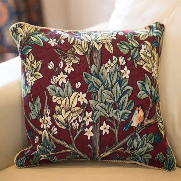 Tapestry Cushion Cover Wm Tree Of Life Red