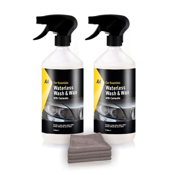 Aa Waterless Wash And Wax With Carnauba Wax 2 X 1L + 4 X Mf Cloths