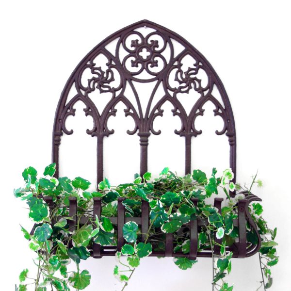 Cast Iron Bronze Wall Hanging Planter