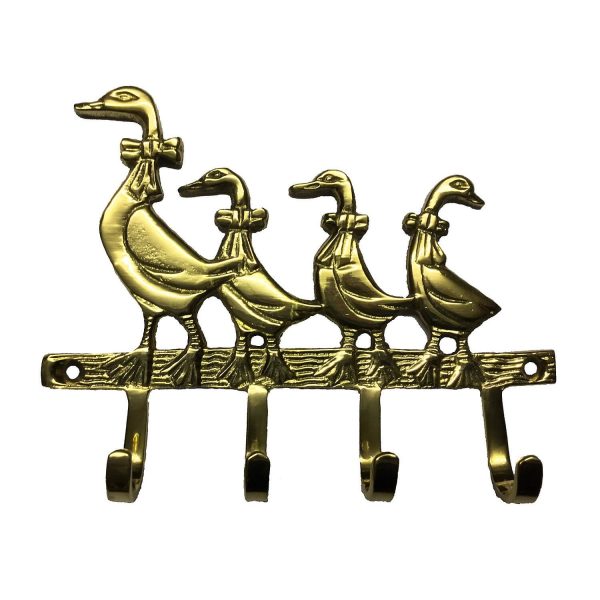 Duck Caravan Four Brass Hooks