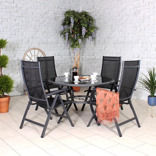 Sorrento 4 Seater Recliner Round Dining Set