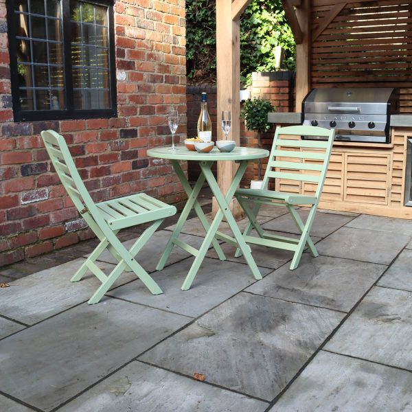 Porto 2 Seater Folding Bistro Set Sage Green