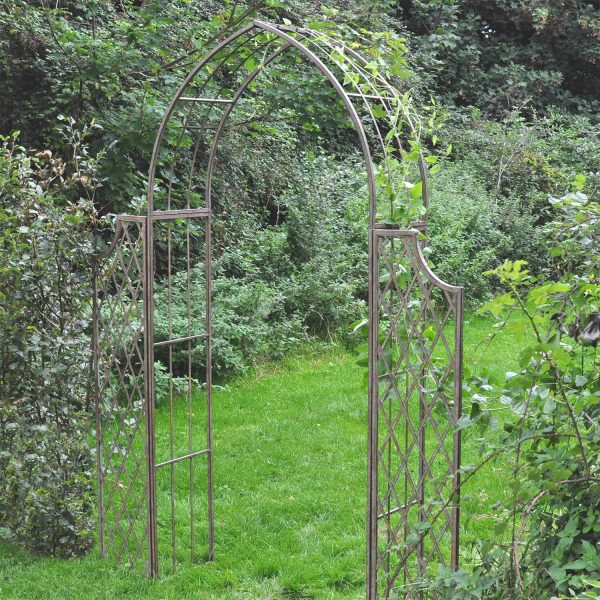 Lattice Arch With Side Panels Rust