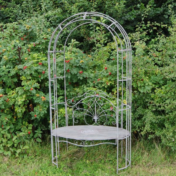 Metal Garden Arbour Grey