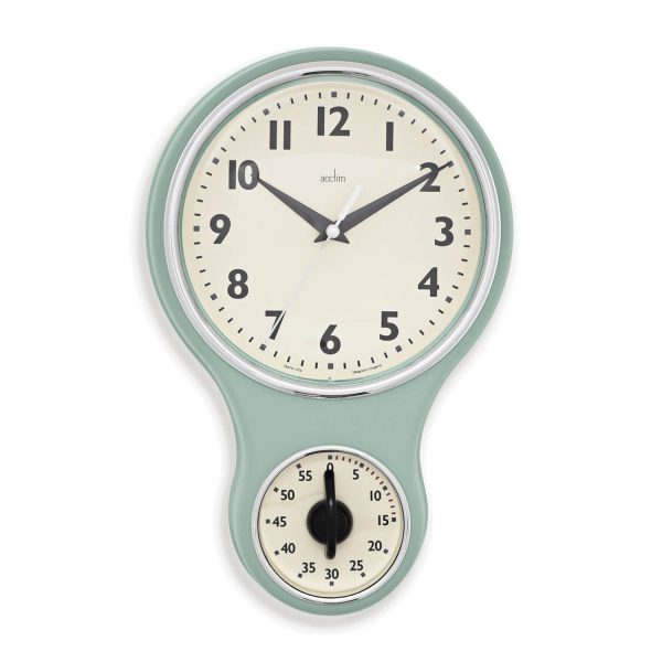 Acctim Kitchen Time Wall Clock Sage 20Cm