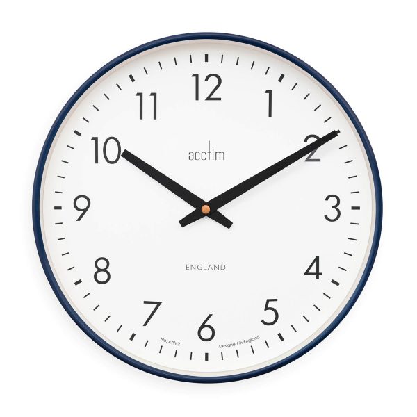 Acctim Riley Retro Wall Clock Midnight Blue 30Cm