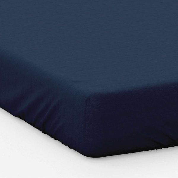 Egyptian Cotton Navy Double Fitted Sheet