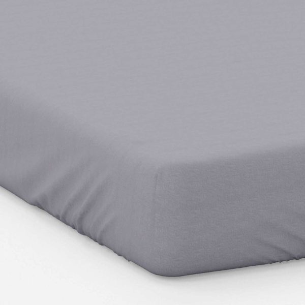 Grey Small Double Plain Dye Fitted Sheet