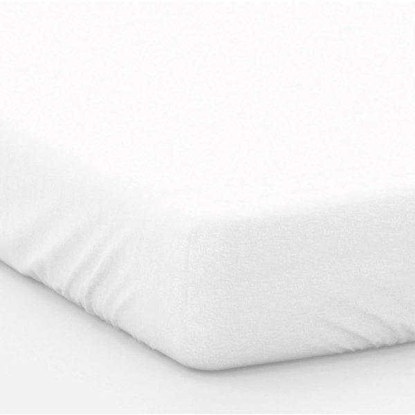 White Small Double Plain Dye Fitted Sheet