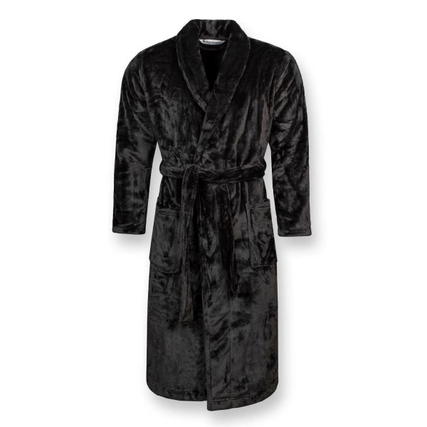 M Black Mens Heat Holders Dressing Gown