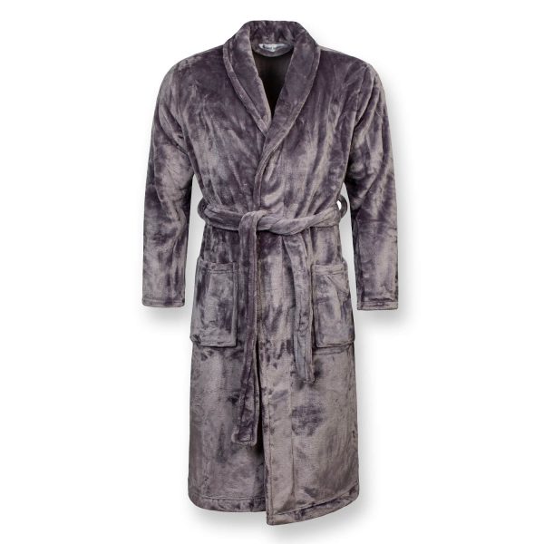 Xl Silver Mens Heat Holders Dressing Gown