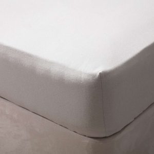 Brushed Cotton Grey 15" Double Fitted Sheet