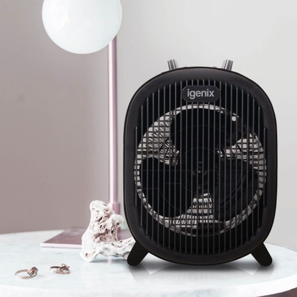 2Kw Upright Fan Heater Black