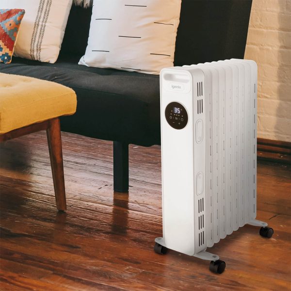 2Kw Digital Oil Filled Radiator With Timer White