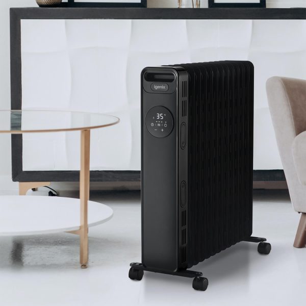 2.5Kw Digital Oil Filled Radiator With Timer Black