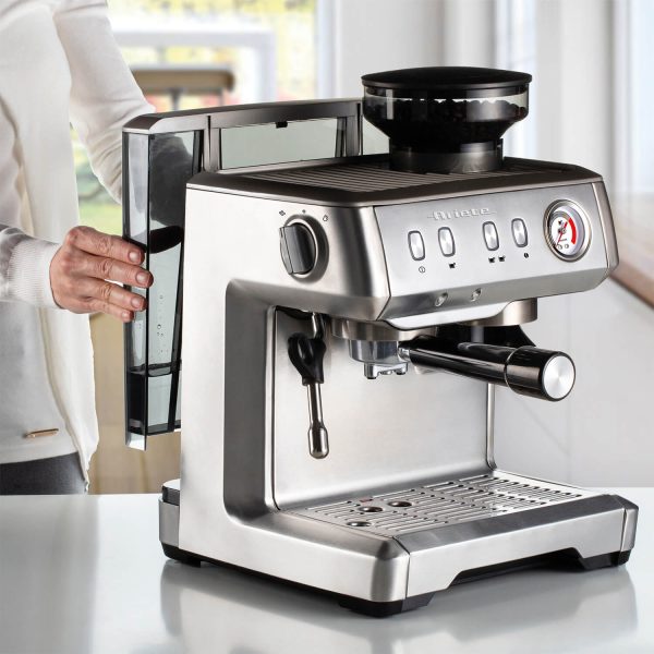 Metal Espresso Coffee Maker With Grinder S/S