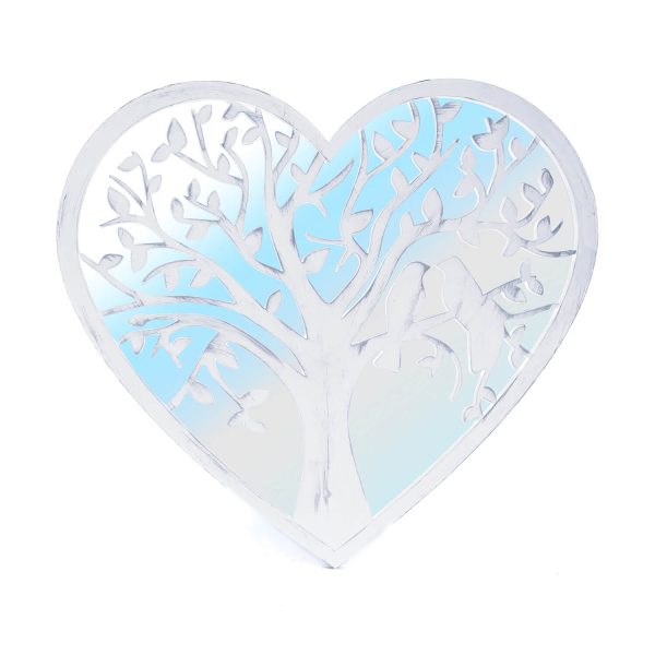 Heart Love Birds Mirror Grey