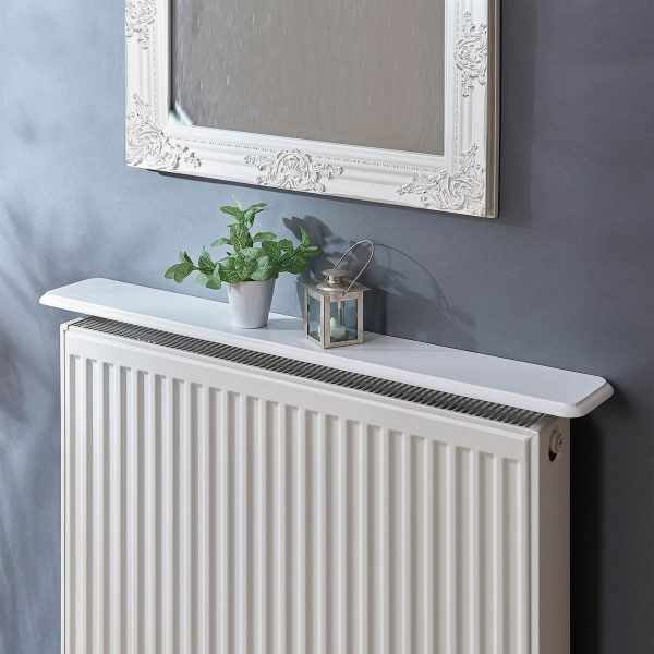 White 90Cm Radiator Shelf