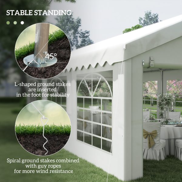 Outsunny 6m x 4 mParty Tents Portable Carport Shelter w/ Removable Sidewalls & Doors Party Tent Shelter Car Canopy - Image 6