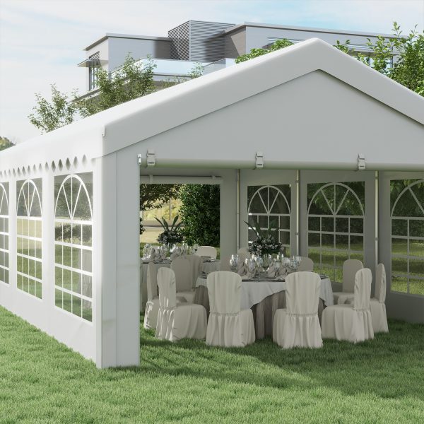 Outsunny 6m x 4 mParty Tents Portable Carport Shelter w/ Removable Sidewalls & Doors Party Tent Shelter Car Canopy - Image 8