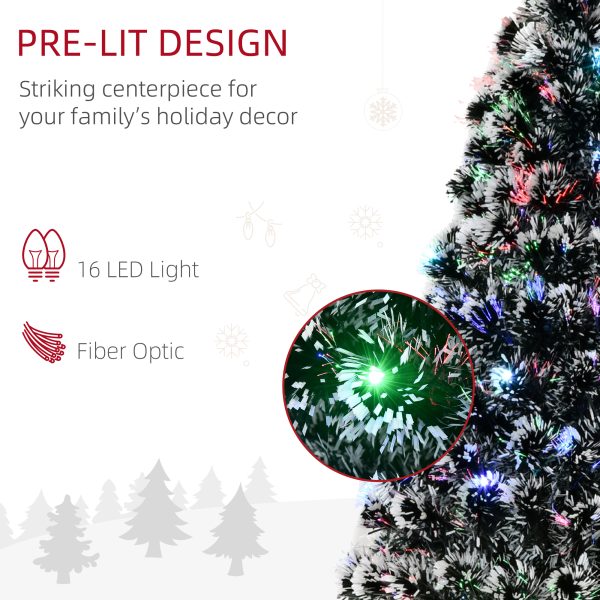 HOMCOM 4ft 120cm Green/White Artificial Christmas Tree W/ Prelit LED - Image 4