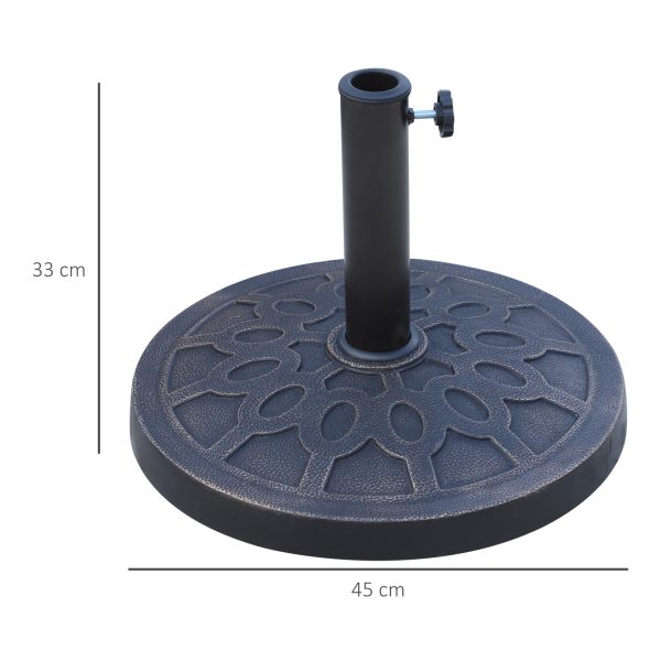 Outsunny 13kg Resin Umbrella Stand Holder, Garden Parasol Base for 38mm or 48mm Outdoor Umbrella Poles, Bronze Tone   Aosom UK - Image 3