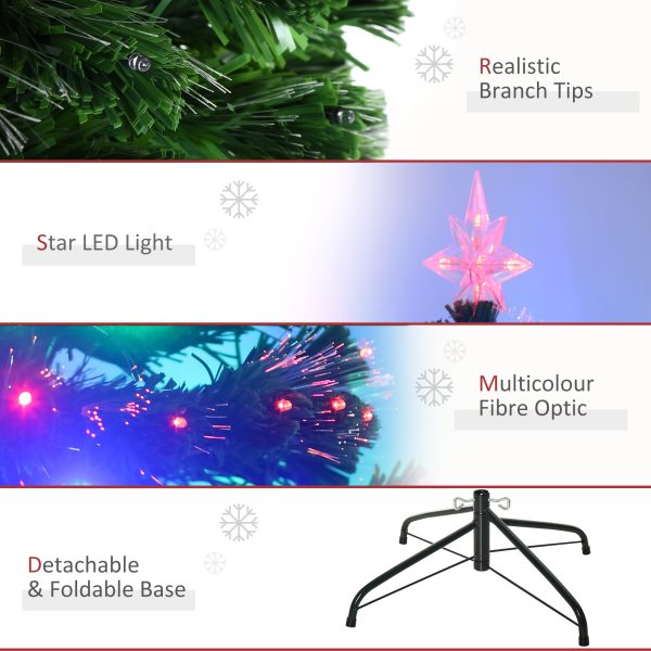 HOMCOM 5ft 150cm Green Fibre Optic Artificial Christmas Tree-Multi   Aosom UK - Image 6