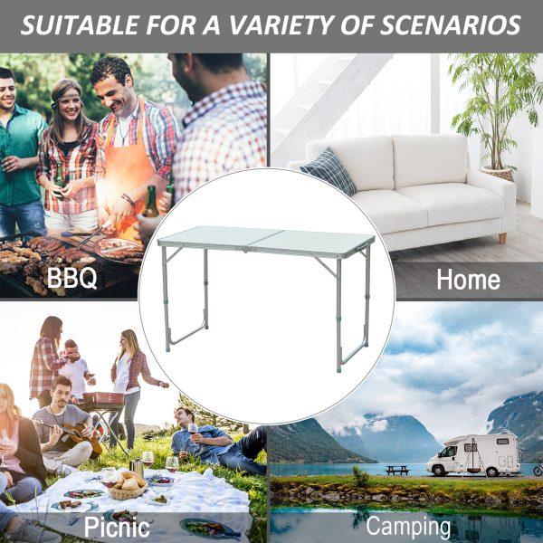 Outsunny Portable Outdoor Garden Aluminium Portable Folding Camping Picnic Party Field Kitchen BBQ Table   Aosom UK - Image 7