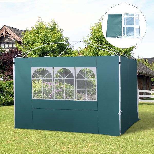 Outsunny 3m Gazebo with Versatile Exchangeable Side Panel, Perfect for Outdoor Events and Gatherings, Green - Image 2