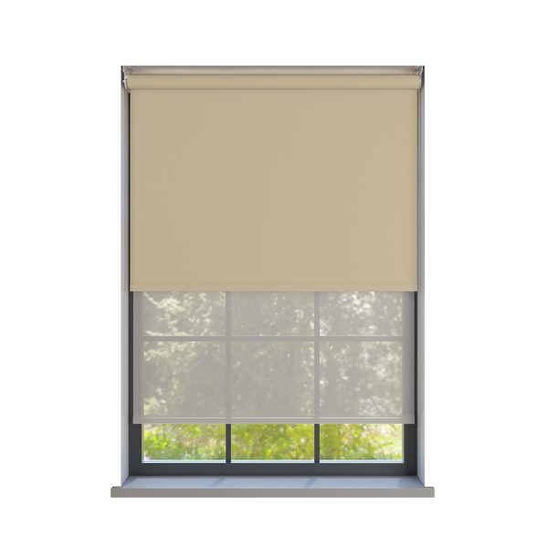 Amor Beige with Haze Soft Grey Double Roller Blind