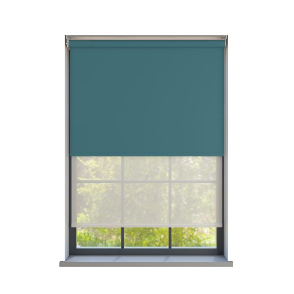 Amor Muted Teal with Haze Pure Double Roller Blind