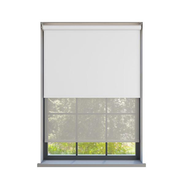 Amor Snowfall with Haze Soft Grey Double Roller Blind